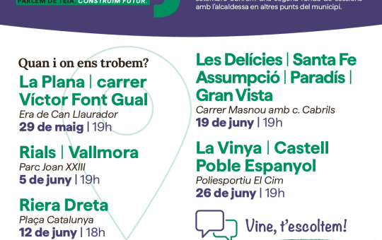 ‘L’alcaldessa a prop teu ’, una iniciativa per reforçar la proximitat amb la ciutadania