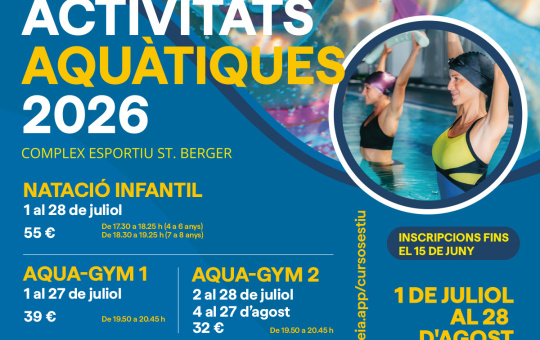 Obertes les inscripcions per a les activitats aquàtiques d’estiu al Complex Esportiu Sant Berger