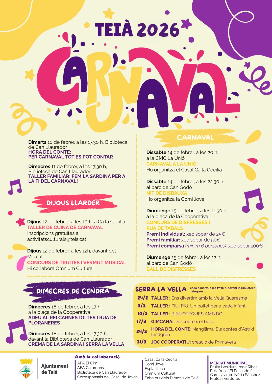 Teià es prepara per viure un Carnaval 2026 ple d’activitats per a totes les edats