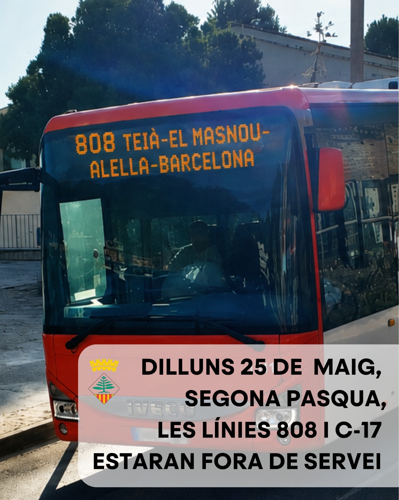 Modificacions al servei d’autobús per la festivitat local de Segona Pasqua